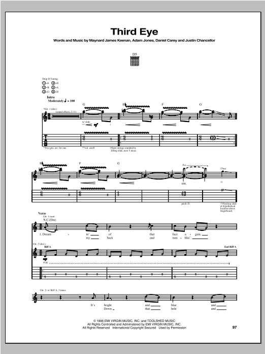 Tool Third Eye Sheet Music