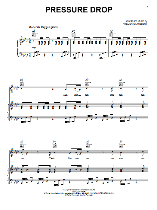 The Clash Pressure Drop Sheet Music