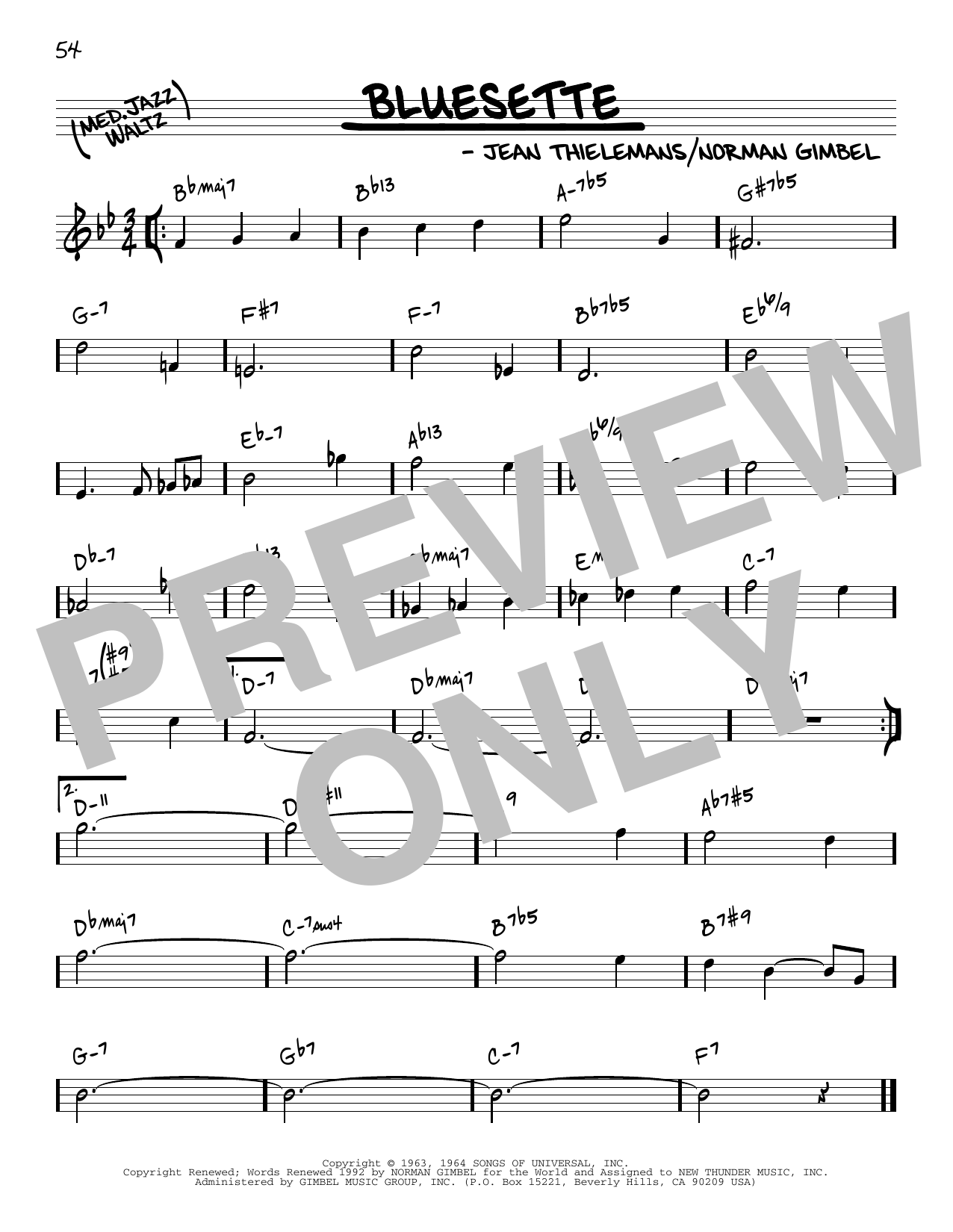 Toots Thielmans Bluesette [Reharmonized version] (arr. Jack Grassel) Sheet Music