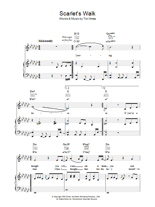 Tori Amos Scarlet's Walk Sheet Music