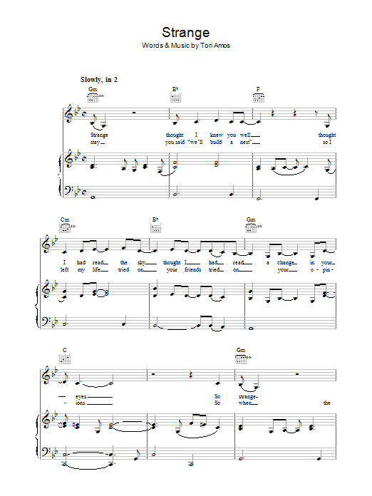 Tori Amos Strange Sheet Music