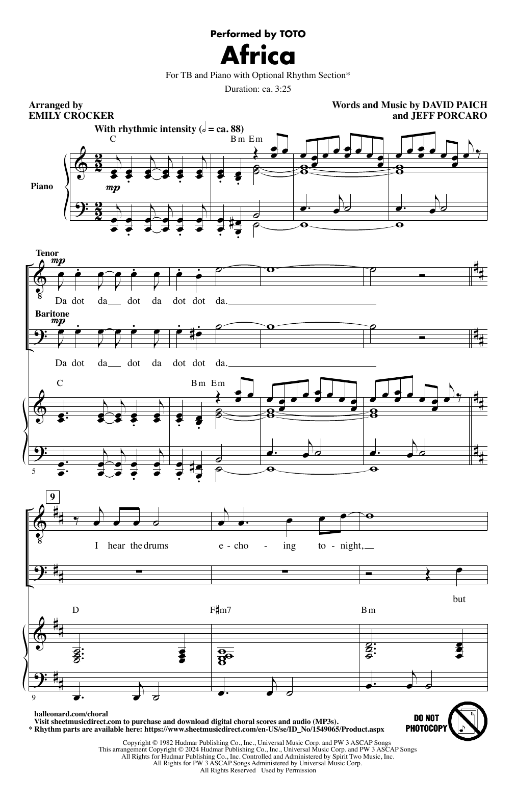 Toto Africa (arr. Emily Crocker) Sheet Music