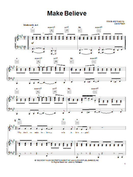 Toto Make Believe Sheet Music