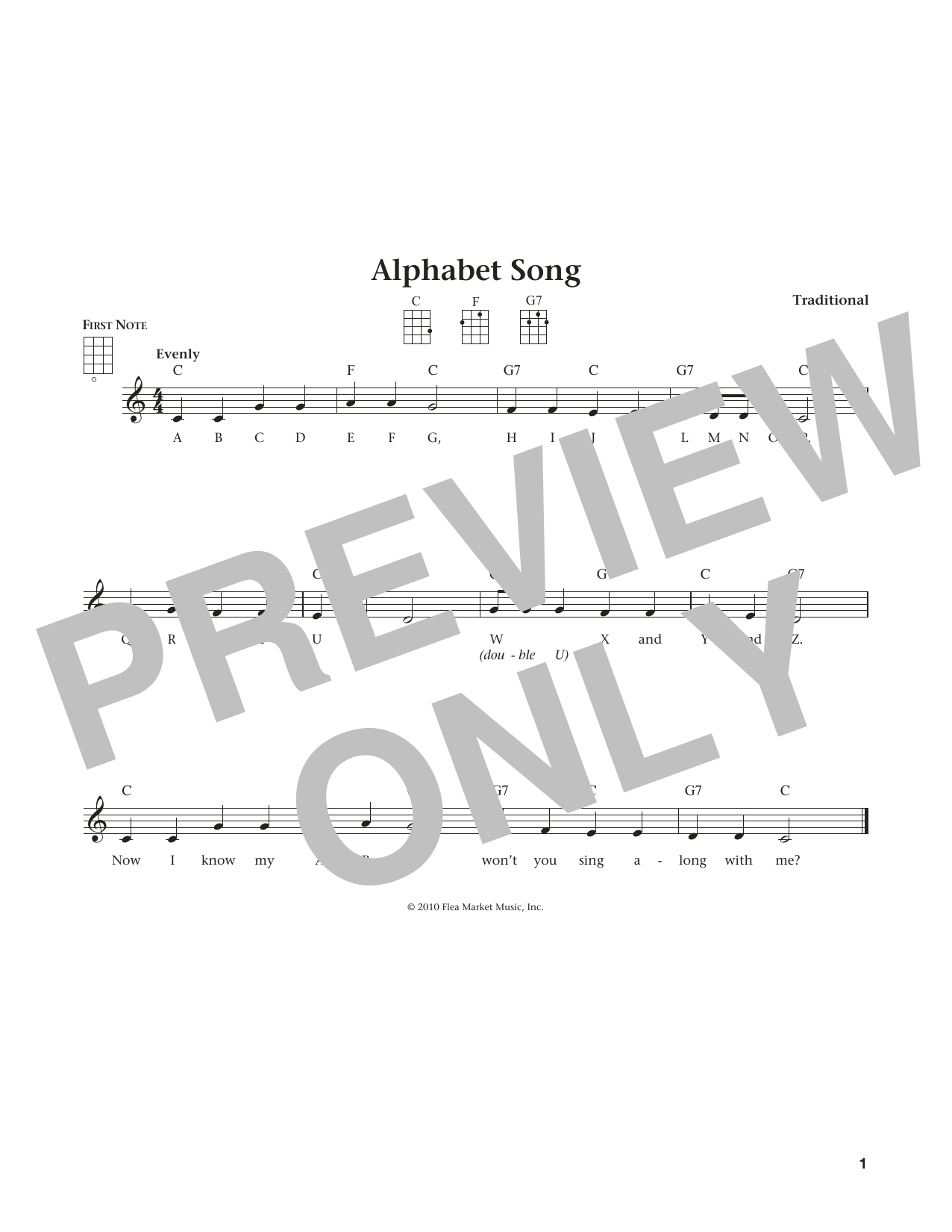 Traditional Alphabet Song (from The Daily Ukulele) (arr. Liz and Jim Beloff) Sheet Music