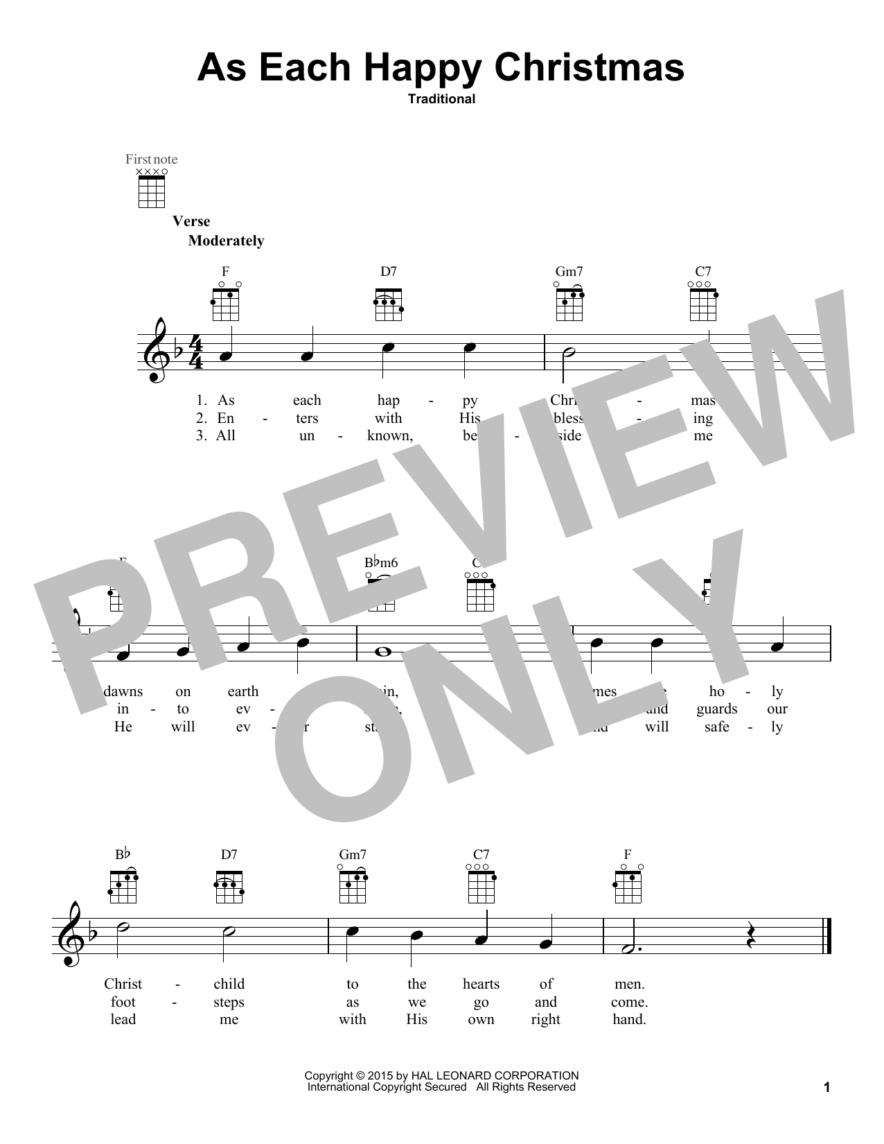 Traditional As Each Happy Christmas Sheet Music