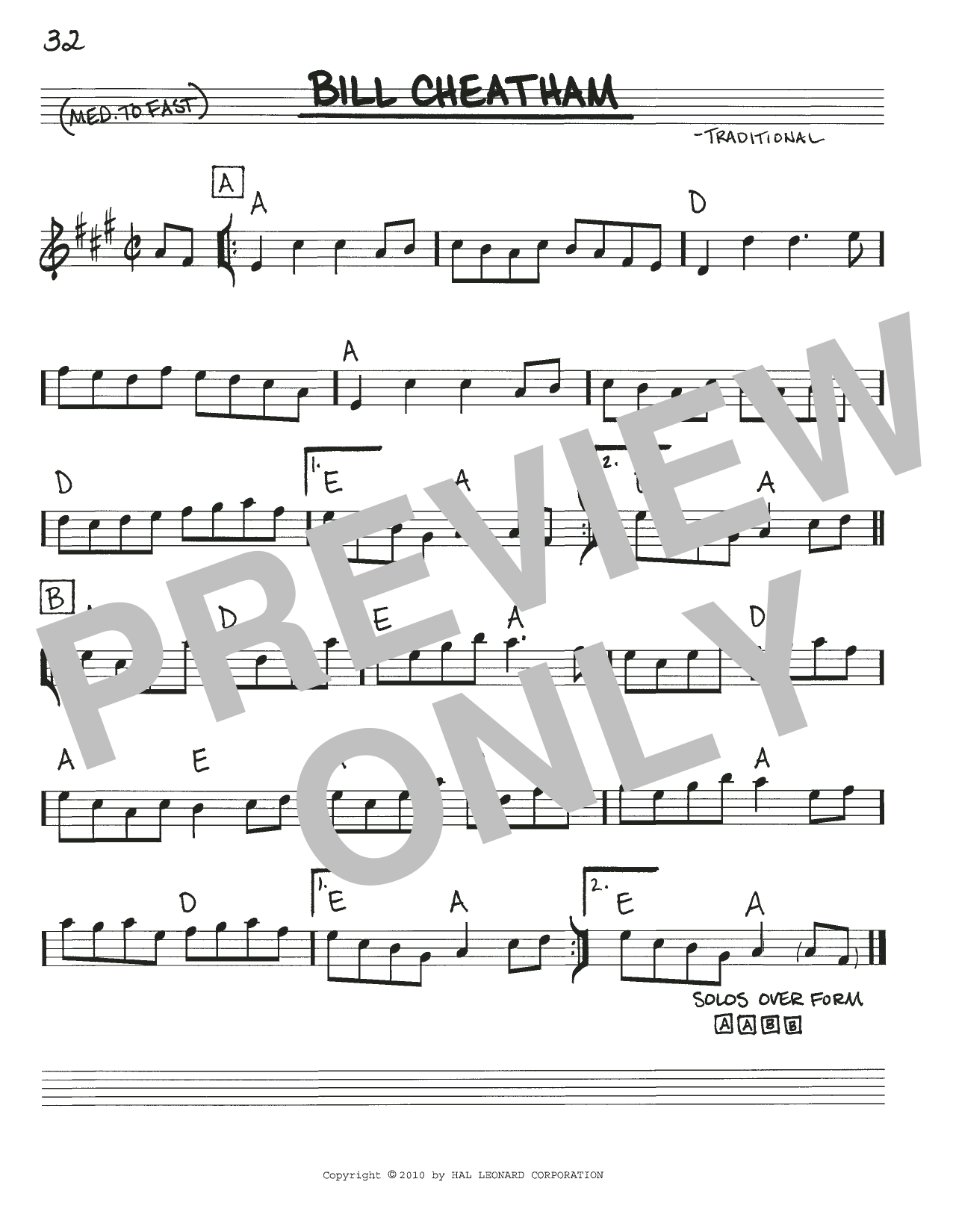 Traditional Bill Cheatham Sheet Music