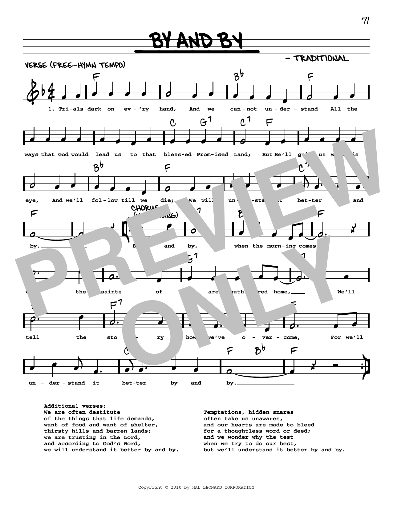 Traditional By And By (arr. Robert Rawlins) Sheet Music
