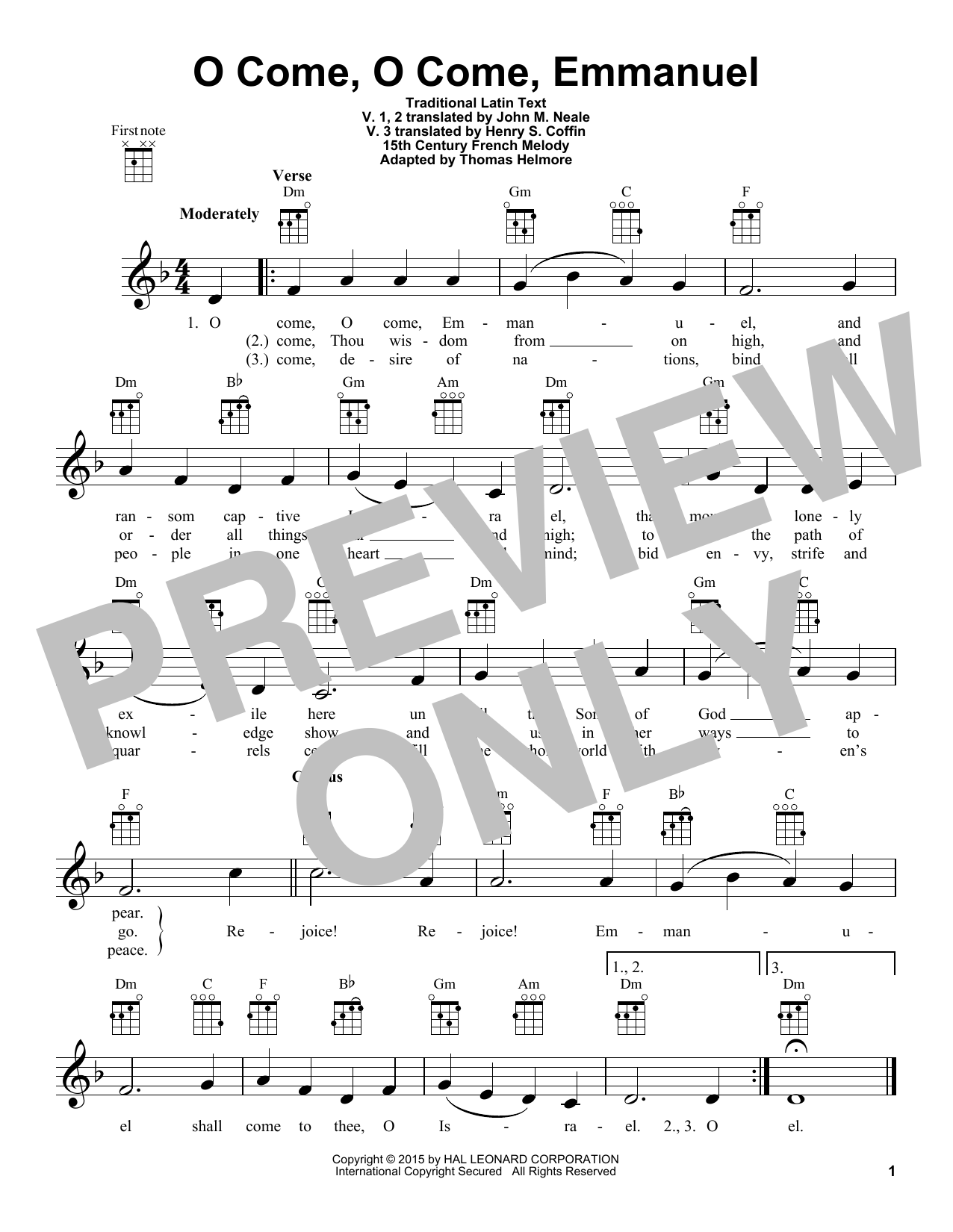 Traditional Carol O Come, O Come, Emmanuel Sheet Music