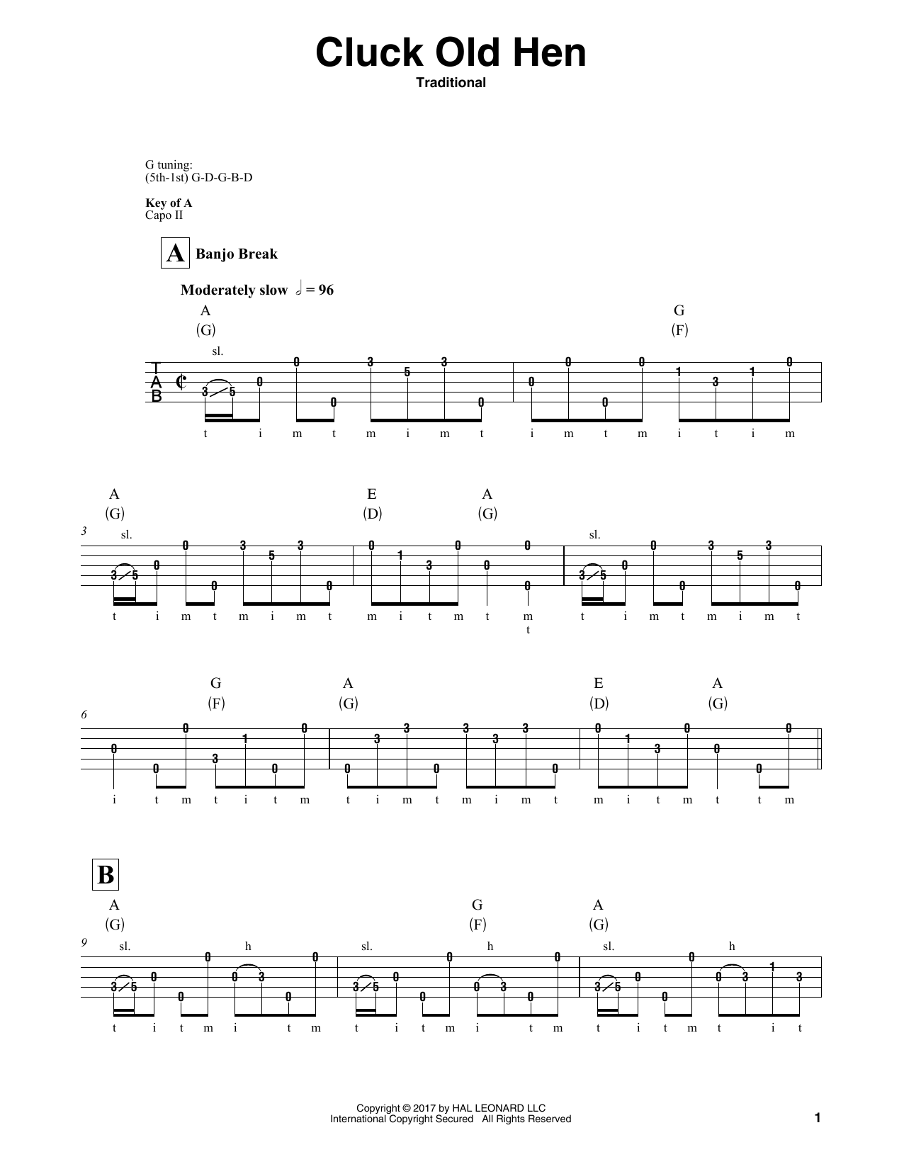 Traditional Cluck Old Hen Sheet Music