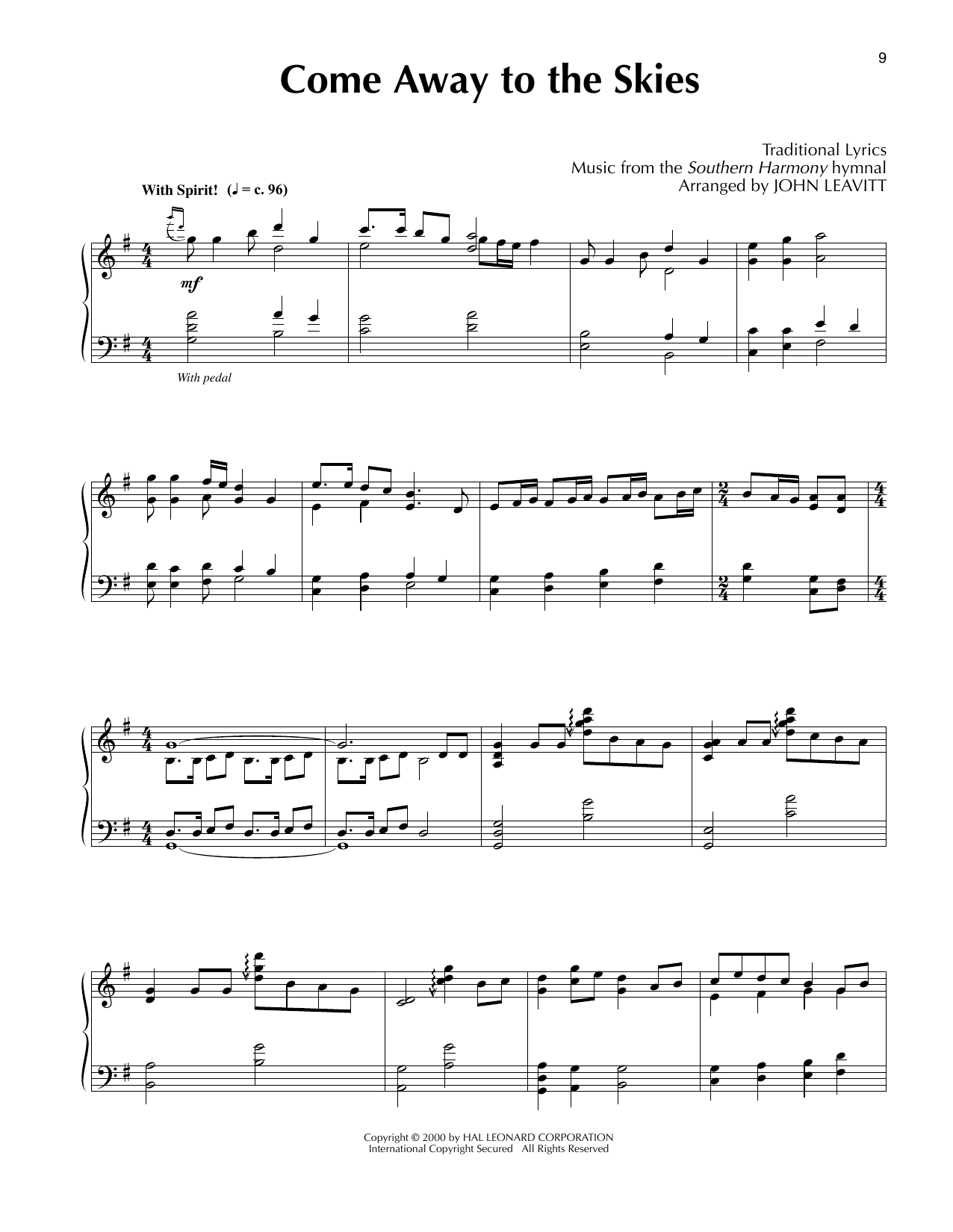 Traditional Come Away To The Skies (arr. John Leavitt) Sheet Music