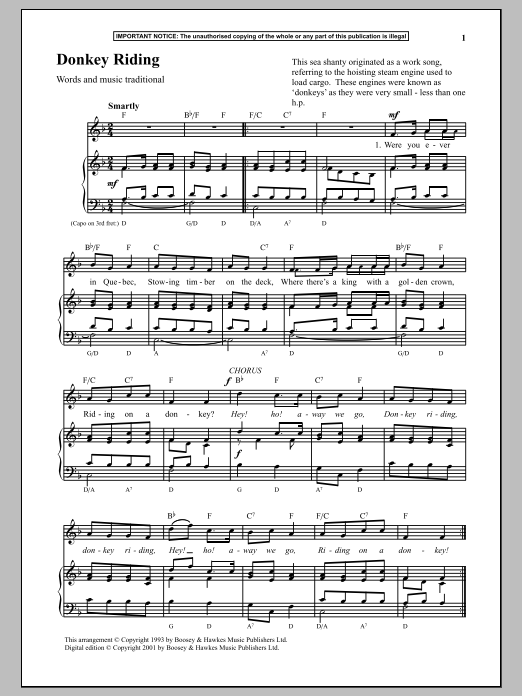 Traditional Donkey Riding Sheet Music