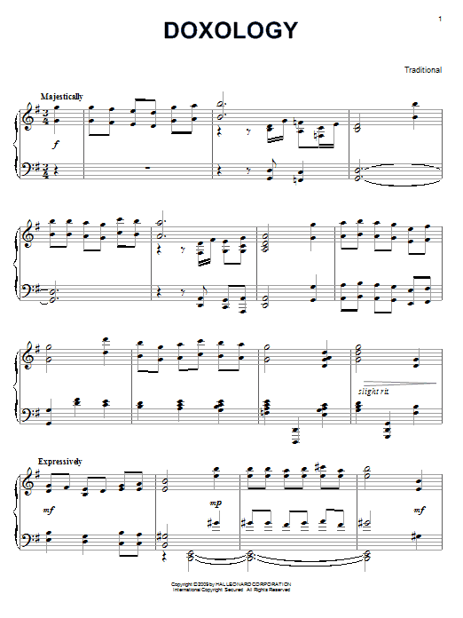 Traditional Doxology Sheet Music