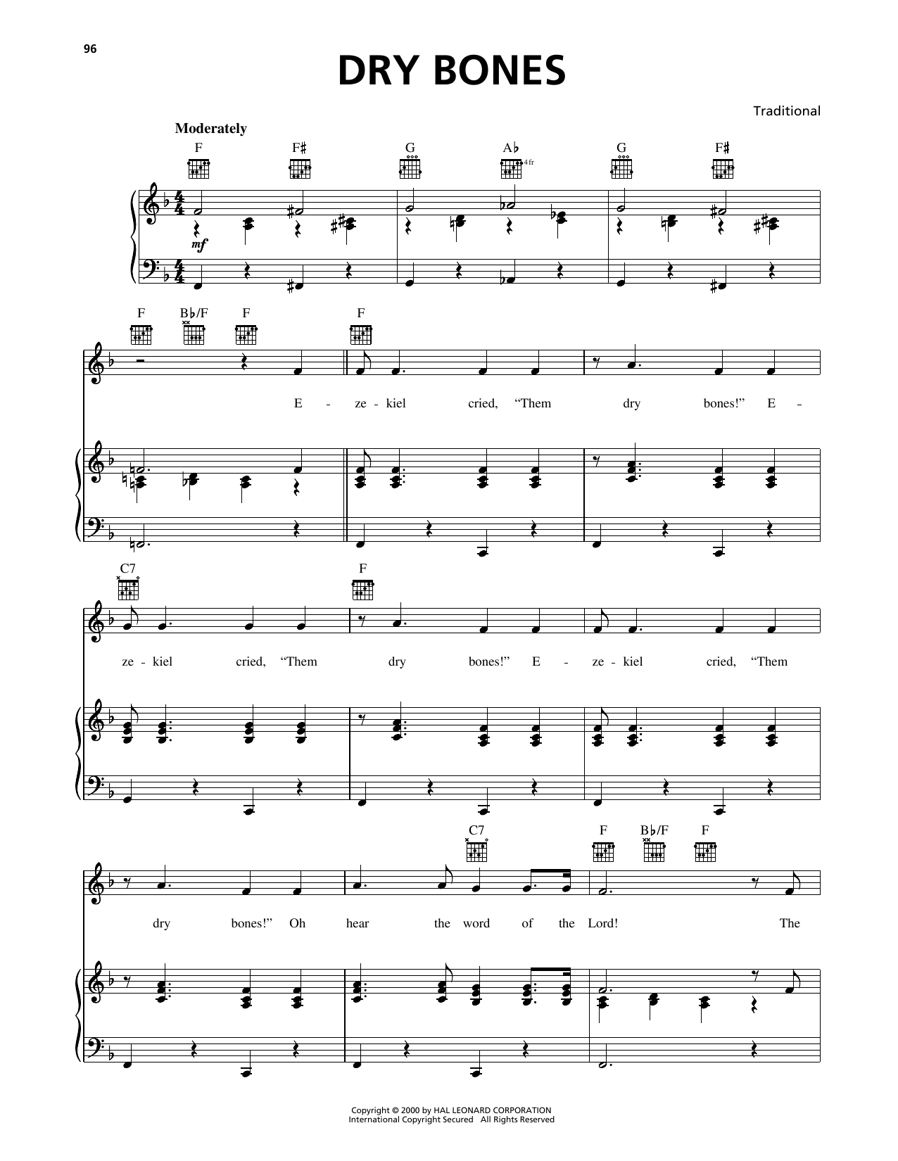 Traditional Dry Bones Sheet Music