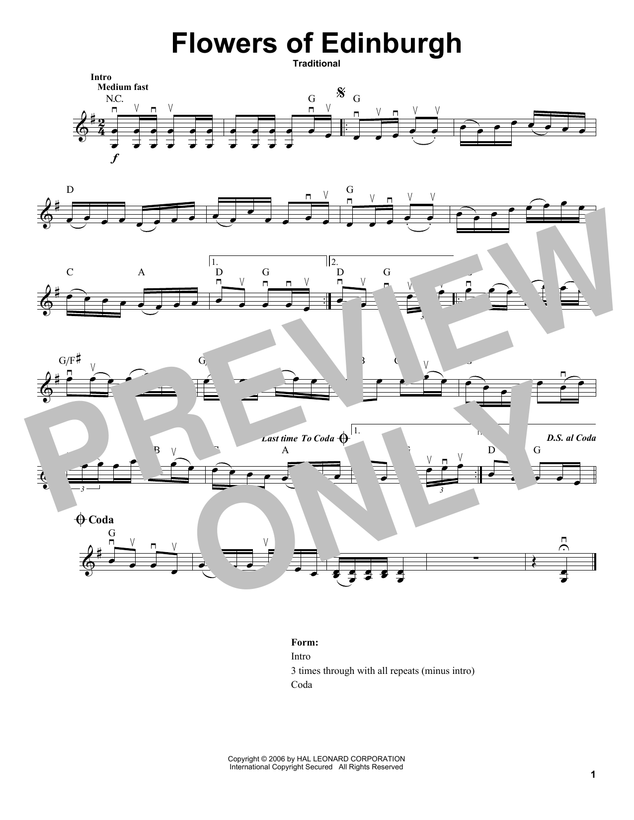 Traditional Flowers Of Edinburgh Sheet Music
