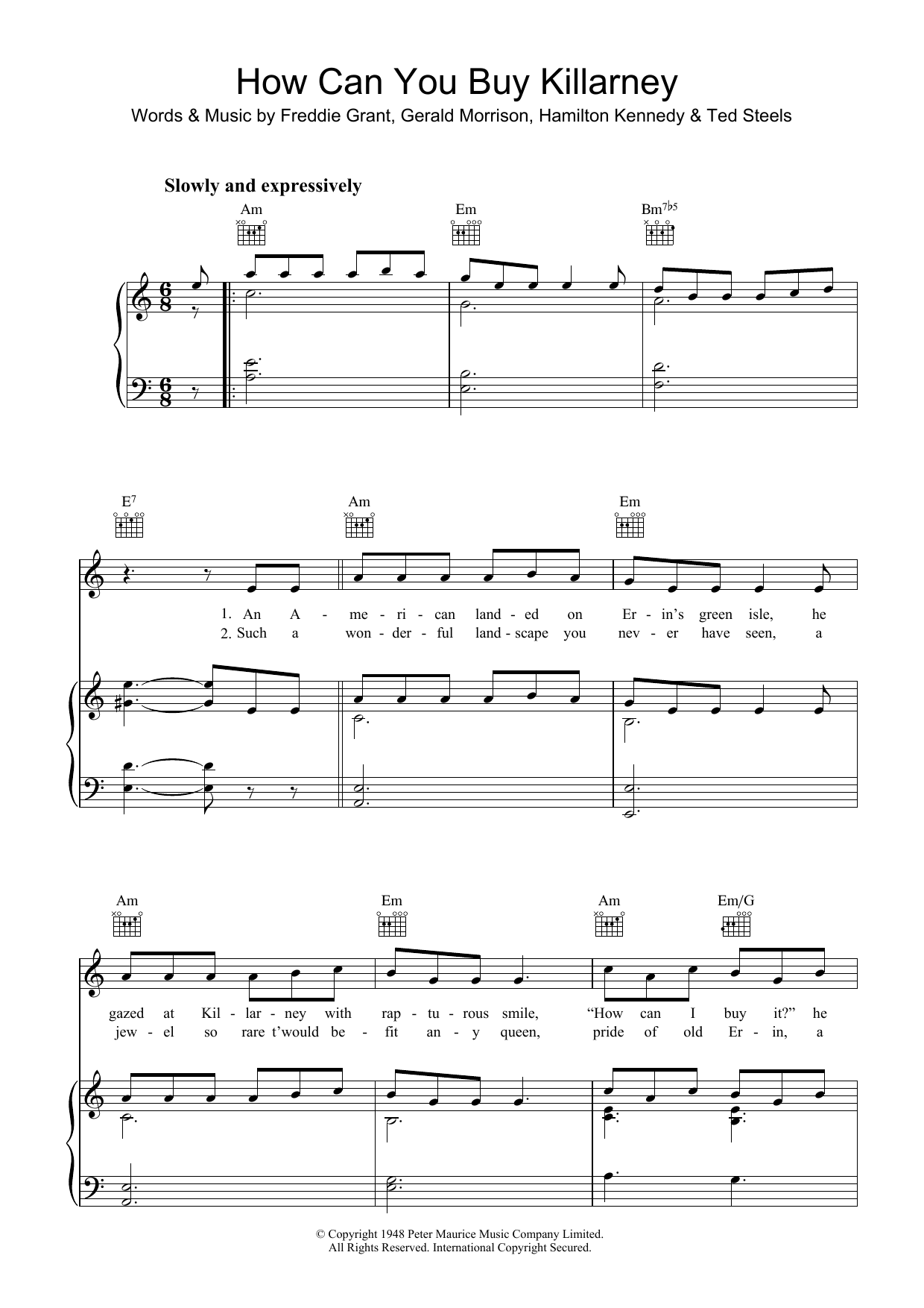Traditional How Can You Buy Killarney Sheet Music