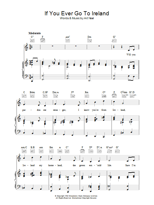 Traditional If You Ever Go To Ireland Sheet Music