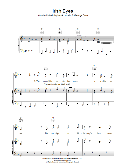 Traditional Irish Eyes Sheet Music
