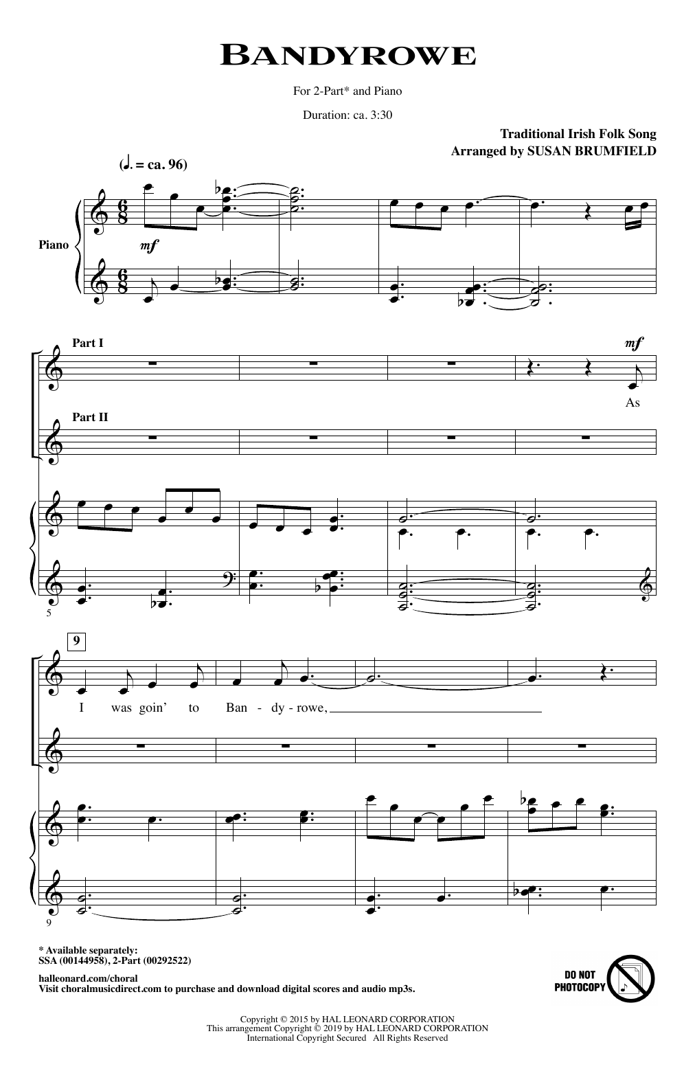 Traditional Irish Folksong Bandyrowe (arr. Susan Brumfield) Sheet Music
