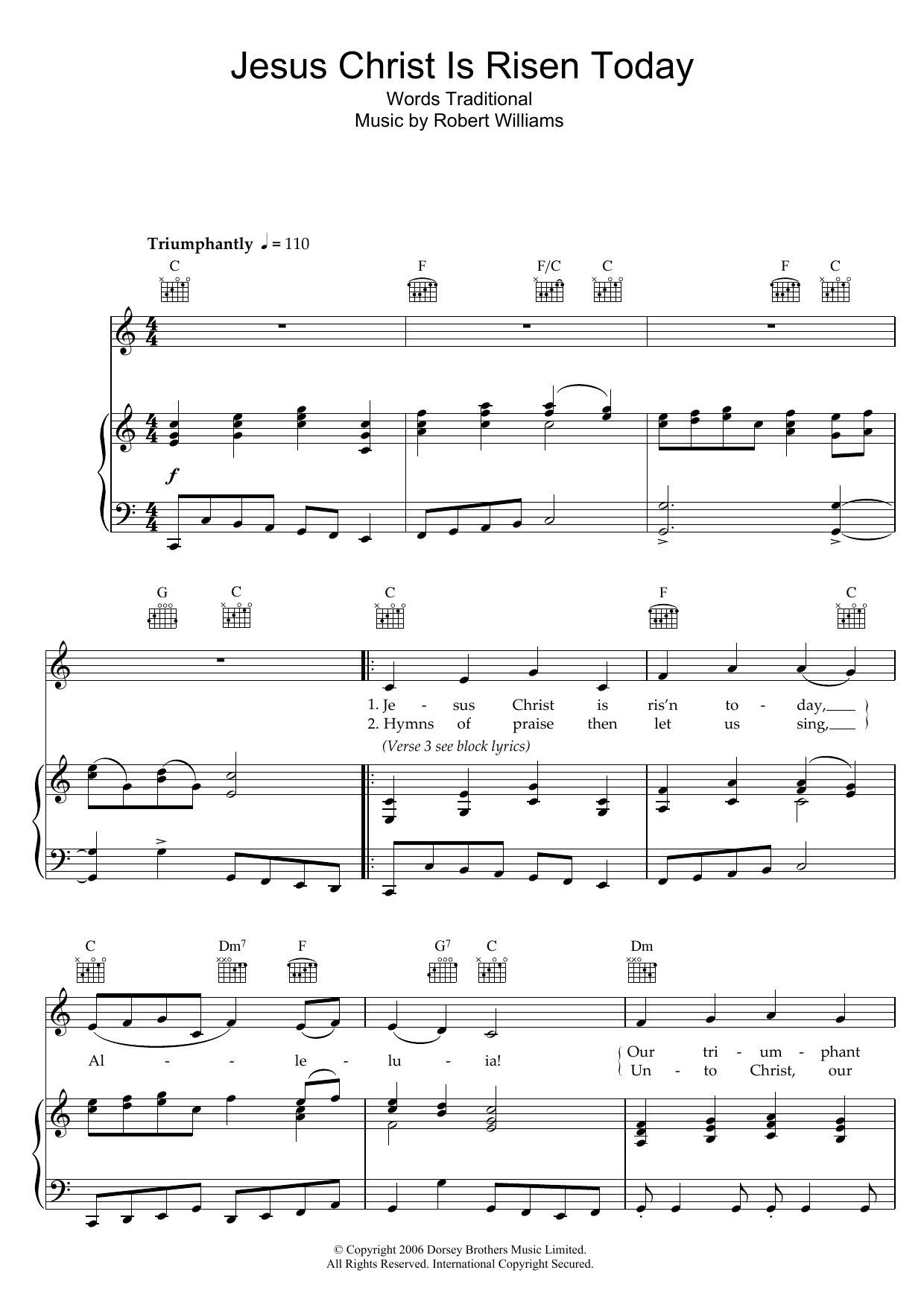 Traditional Jesus Christ Is Risen Today Sheet Music