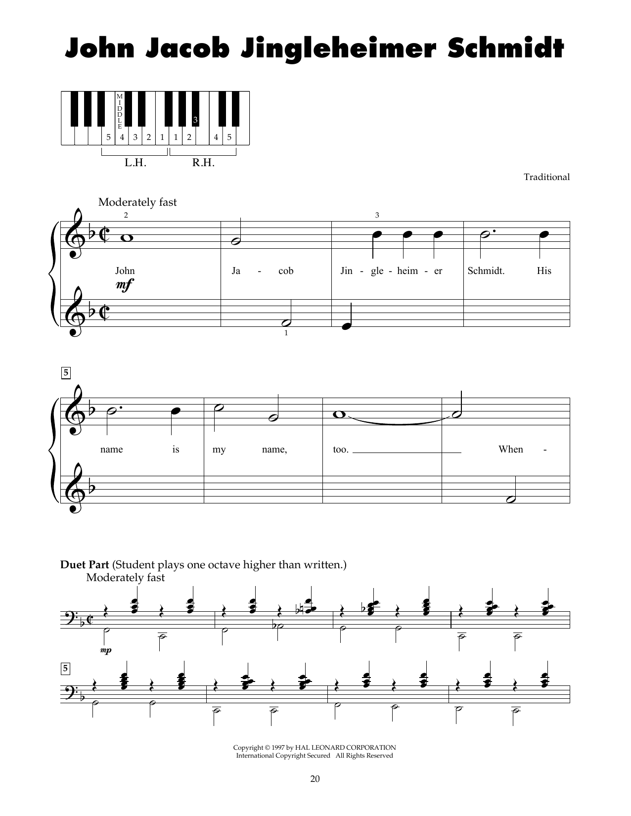Traditional John Jacob Jingleheimer Schmidt Sheet Music