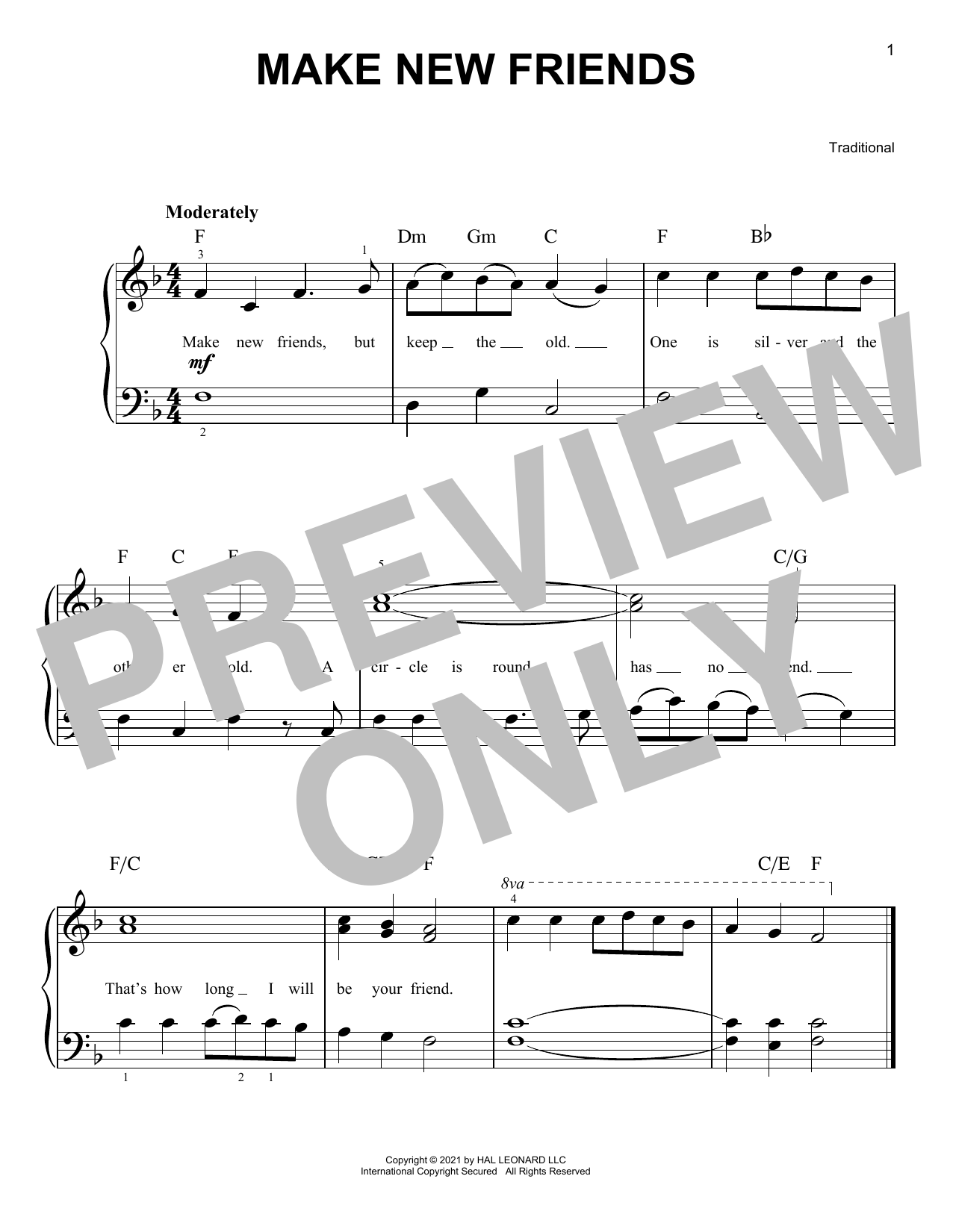 Traditional Make New Friends Sheet Music