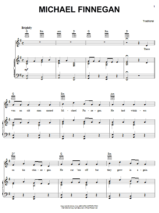 Traditional Michael Finnegan Sheet Music