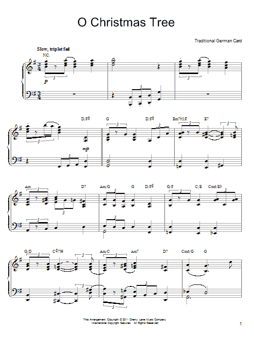 Traditional O Christmas Tree [Gospel version] Sheet Music