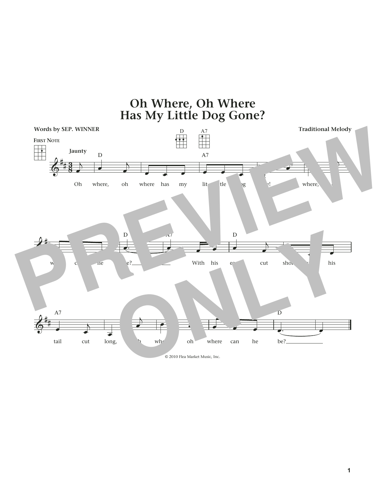 Traditional Oh Where, Oh Where Has My Little Dog Gone (from The Daily Ukulele) (arr. Liz and Sheet Music
