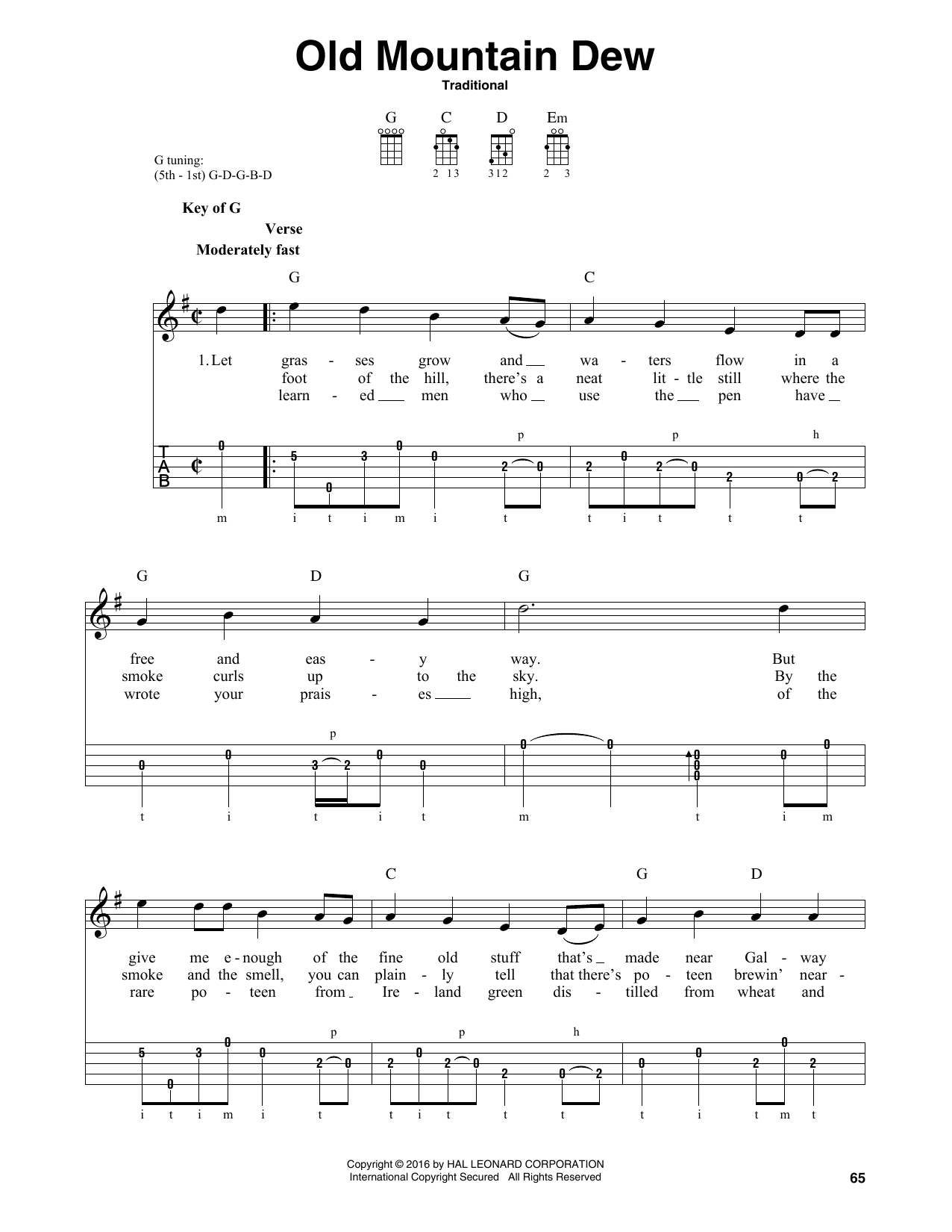 Traditional Old Mountain Dew Sheet Music