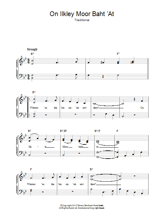 Traditional On Ilkley Moor Baht 'At Sheet Music