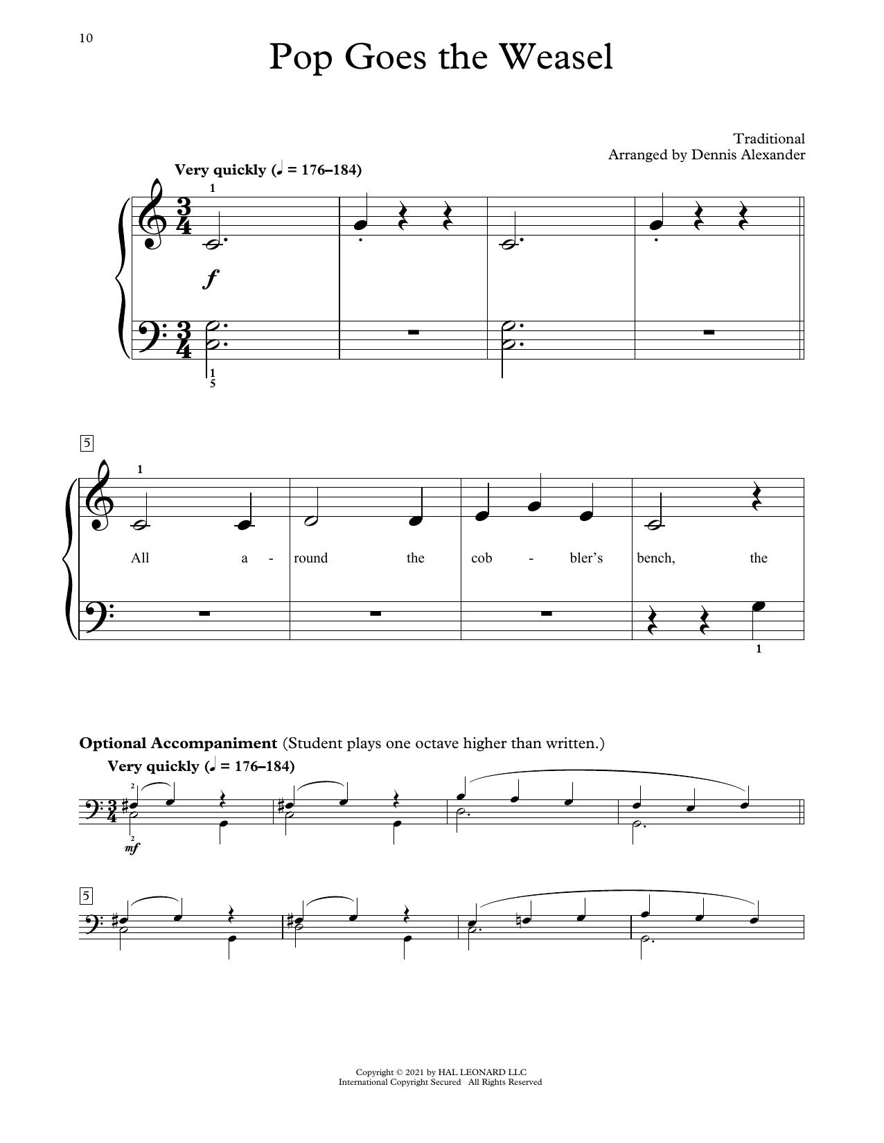 Traditional Pop Goes The Weasel (arr. Dennis Alexander) Sheet Music