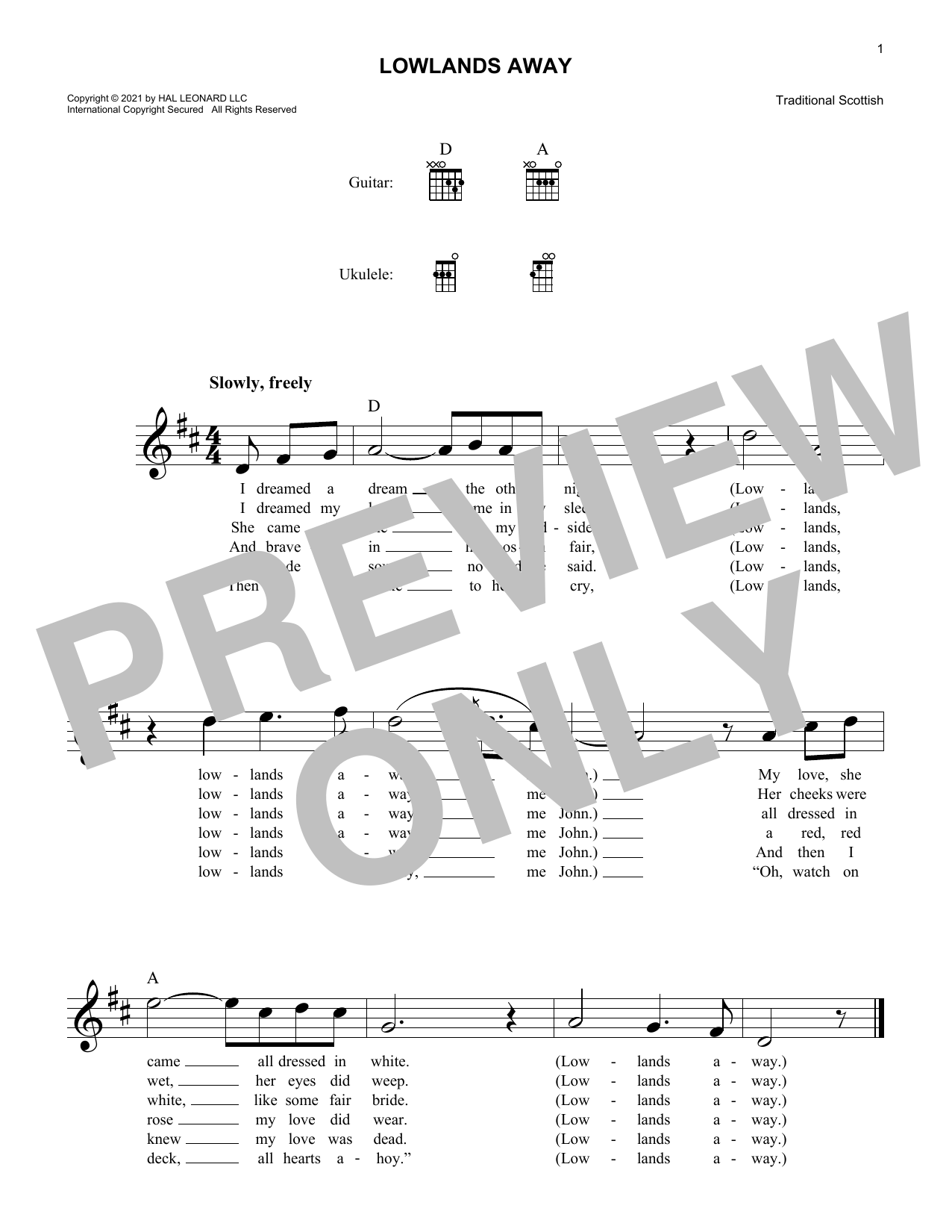 Traditional Scottish Lowlands Away Sheet Music