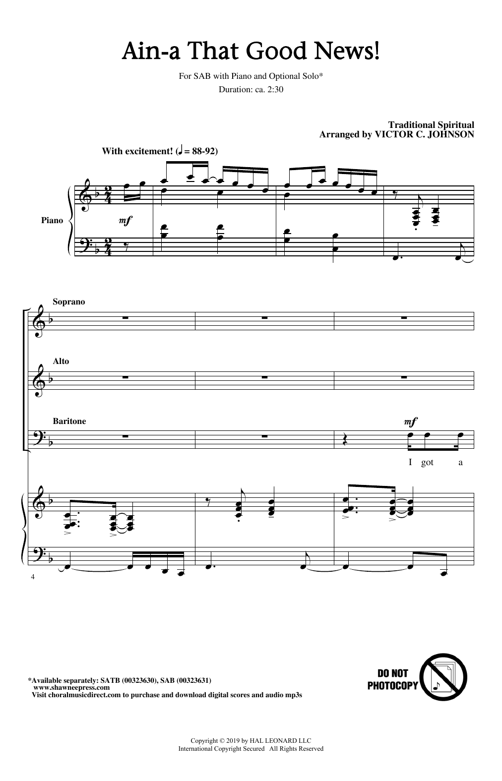 Traditional Spiritual Ain'a That Good News! (arr. Victor C. Johnson) Sheet Music