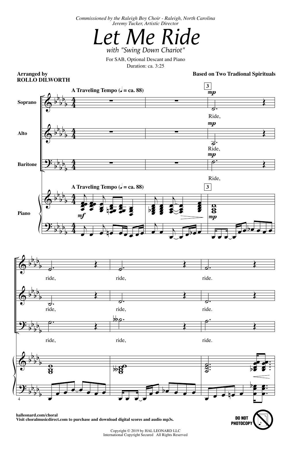 Traditional Spiritual Let Me Ride (arr. Rollo Dilworth) Sheet Music