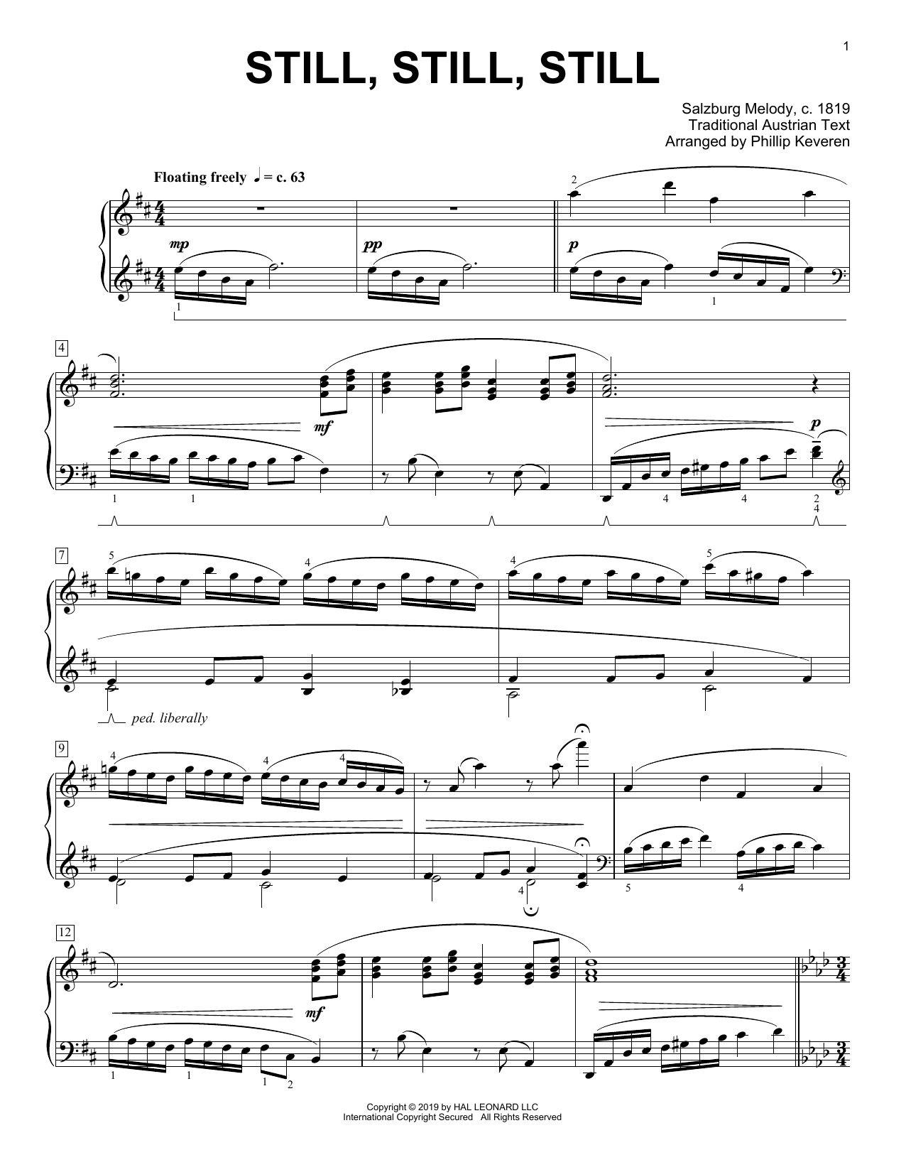 Traditional Still, Still, Still [Classical version] (arr. Phillip Keveren) Sheet Music