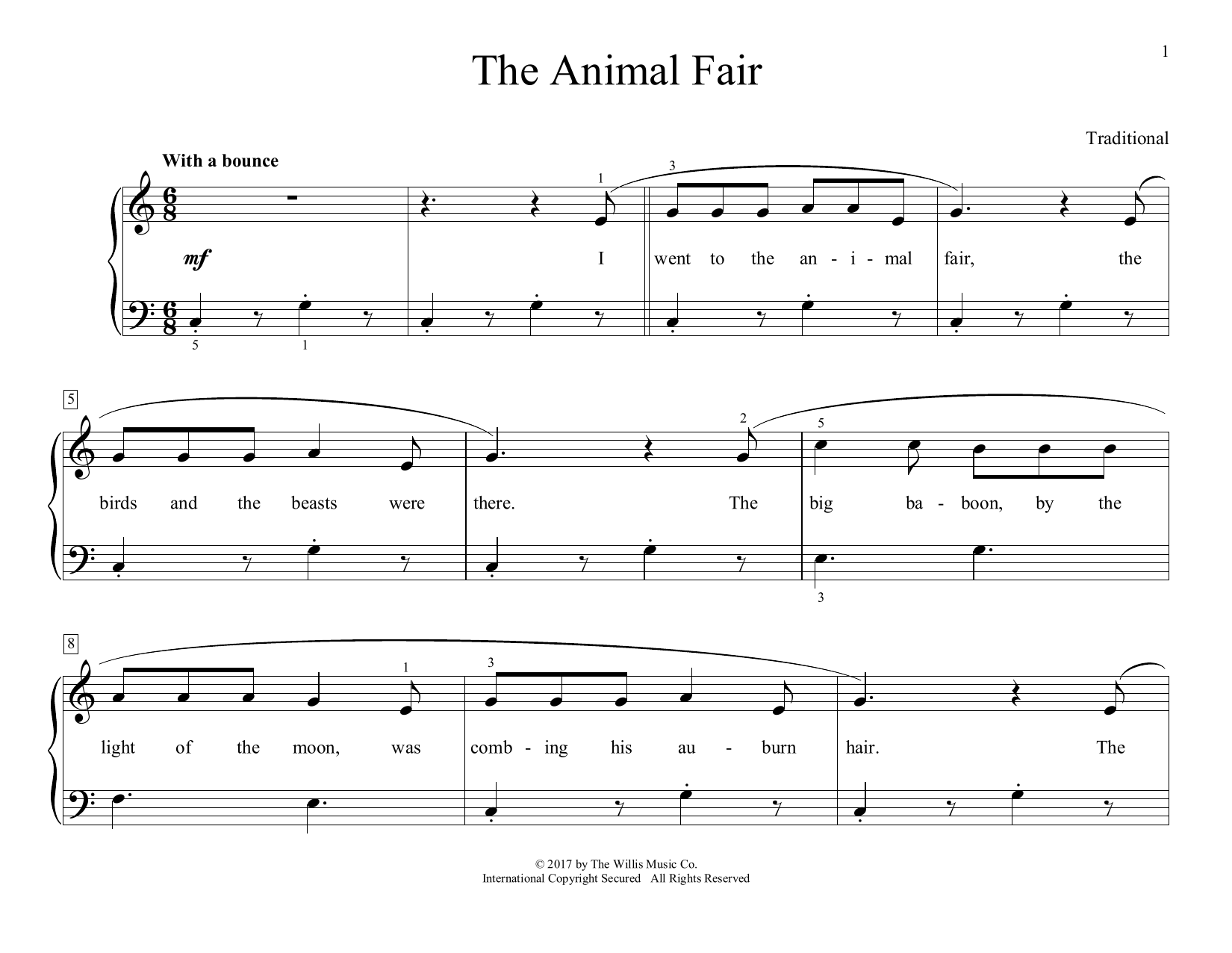 Traditional The Animal Fair (arr. Christopher Hussey) Sheet Music