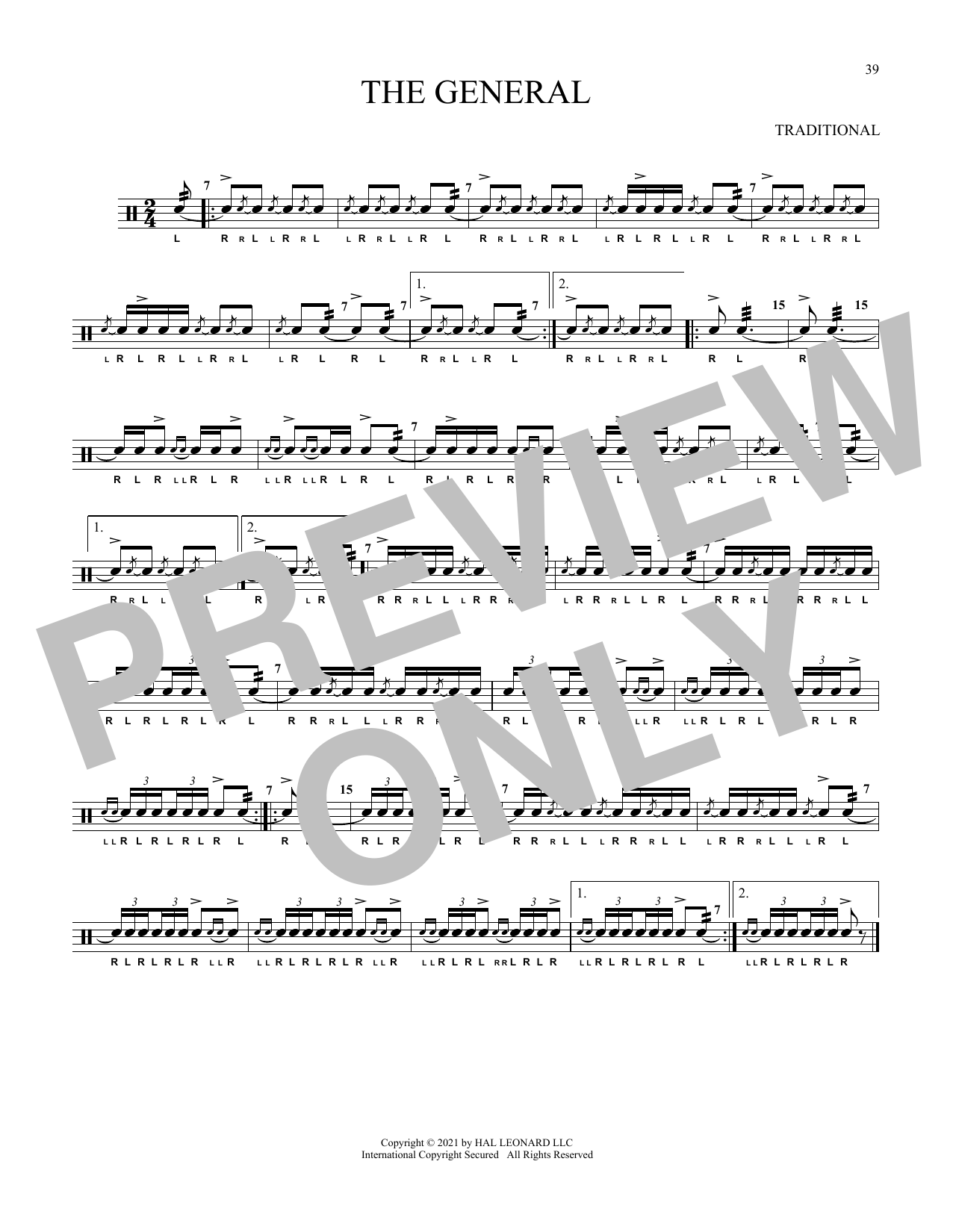 Traditional The General Sheet Music