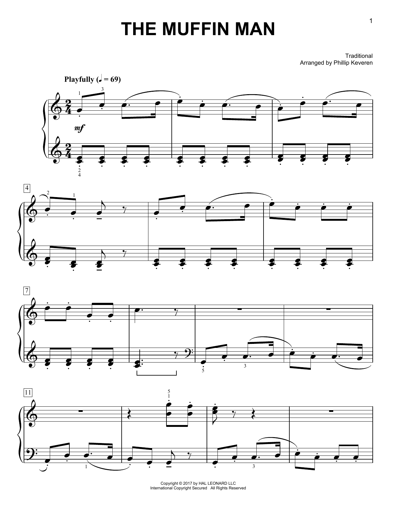 Traditional The Muffin Man [Classical version] (arr. Phillip Keveren) Sheet Music