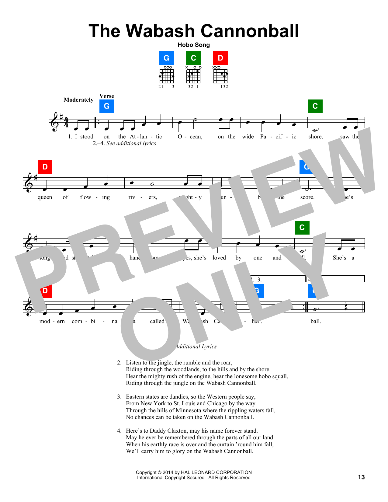 Traditional The Wabash Cannon Ball Sheet Music