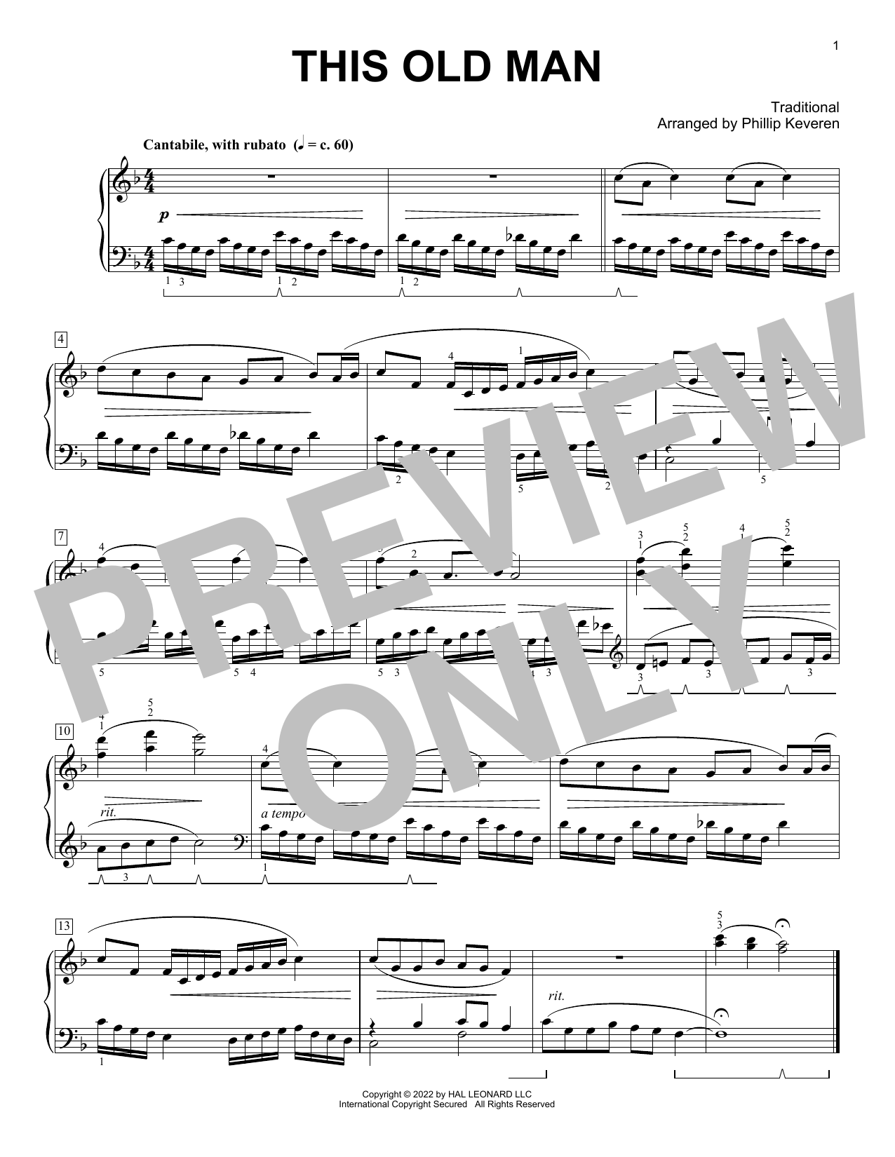 Traditional This Old Man (arr. Phillip Keveren) Sheet Music