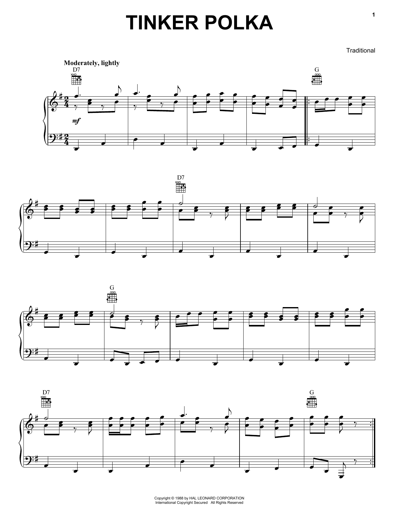 Traditional Tinker Polka Sheet Music
