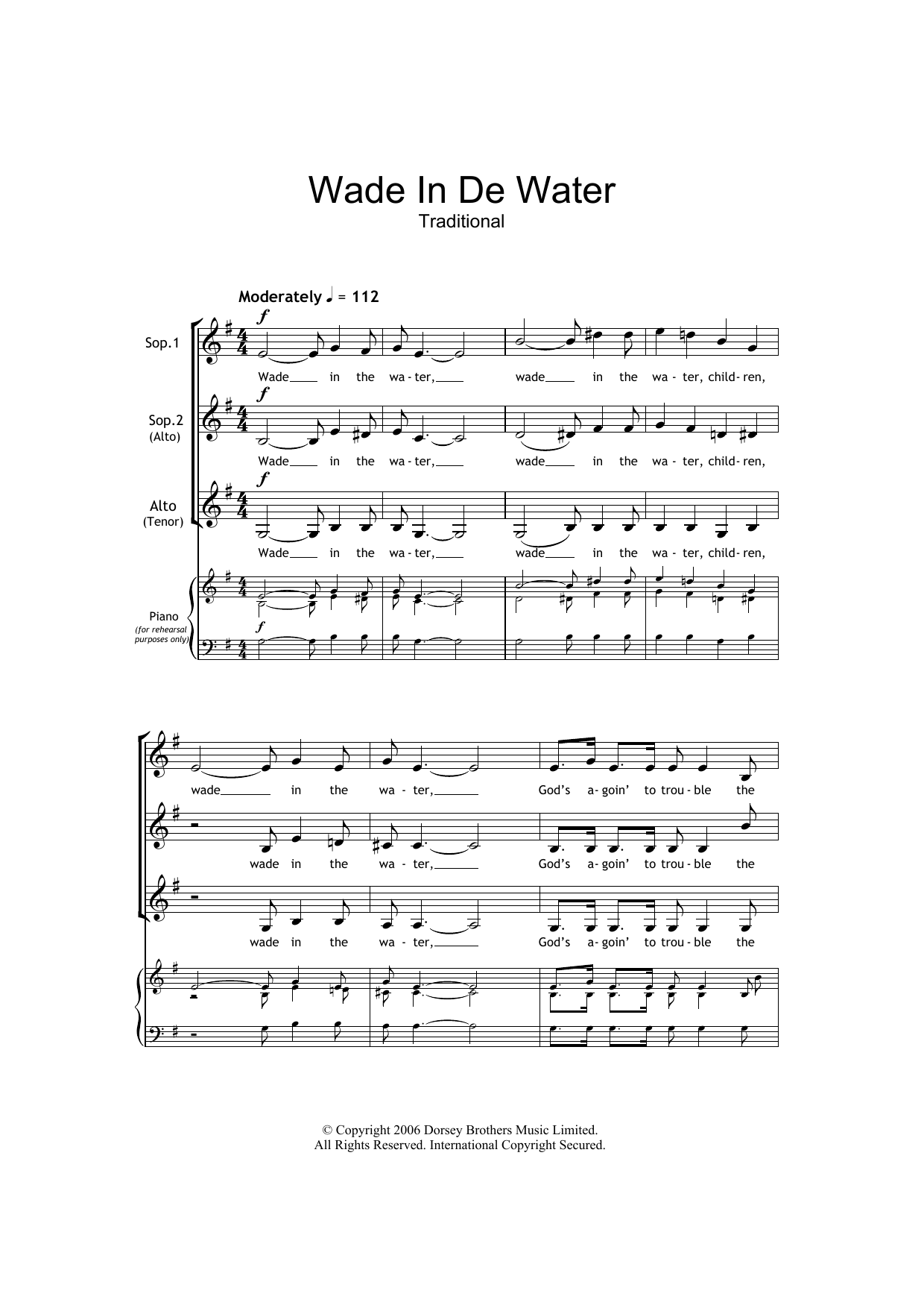 Traditional Wade In The Water (arr. Barrie Carson Turner) Sheet Music