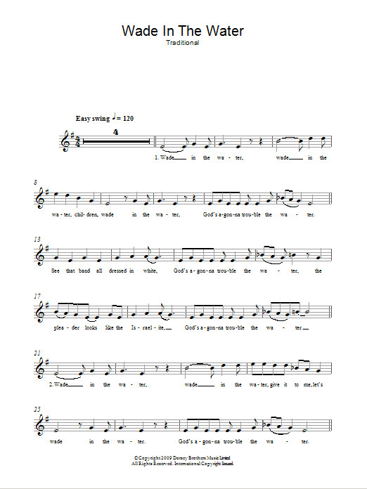 Traditional Wade In The Water Sheet Music