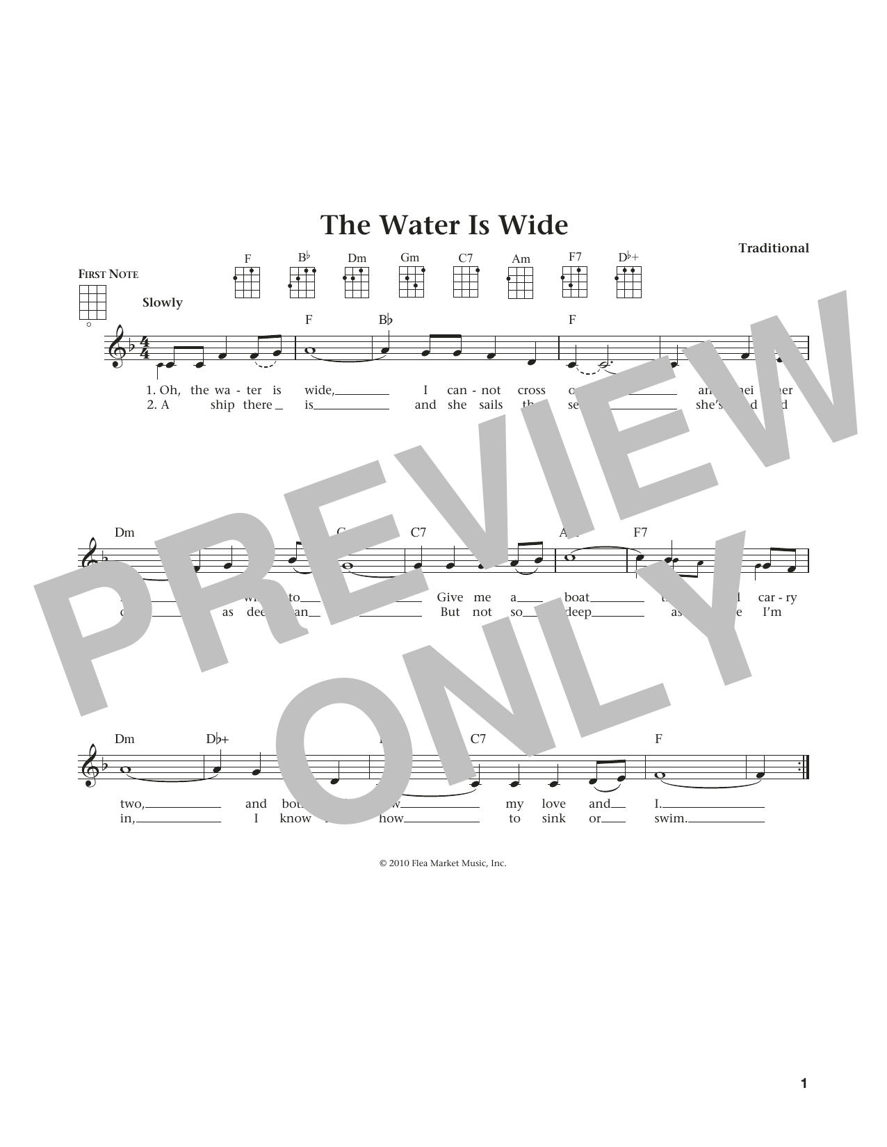 Traditional Water Is Wide (from The Daily Ukulele) (arr. Liz and Jim Beloff) Sheet Music