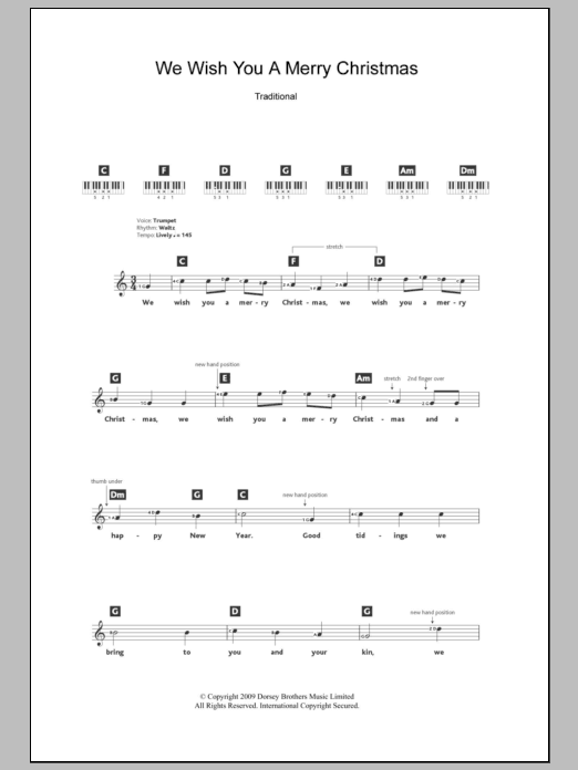Traditional We Wish You A Merry Christmas Sheet Music