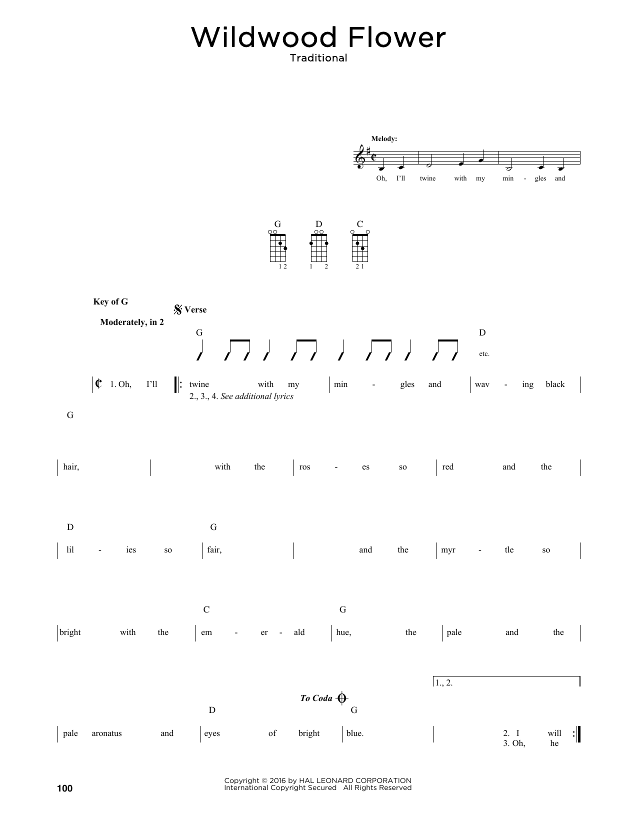 Traditional Wildwood Flower (arr. Fred Sokolow) Sheet Music