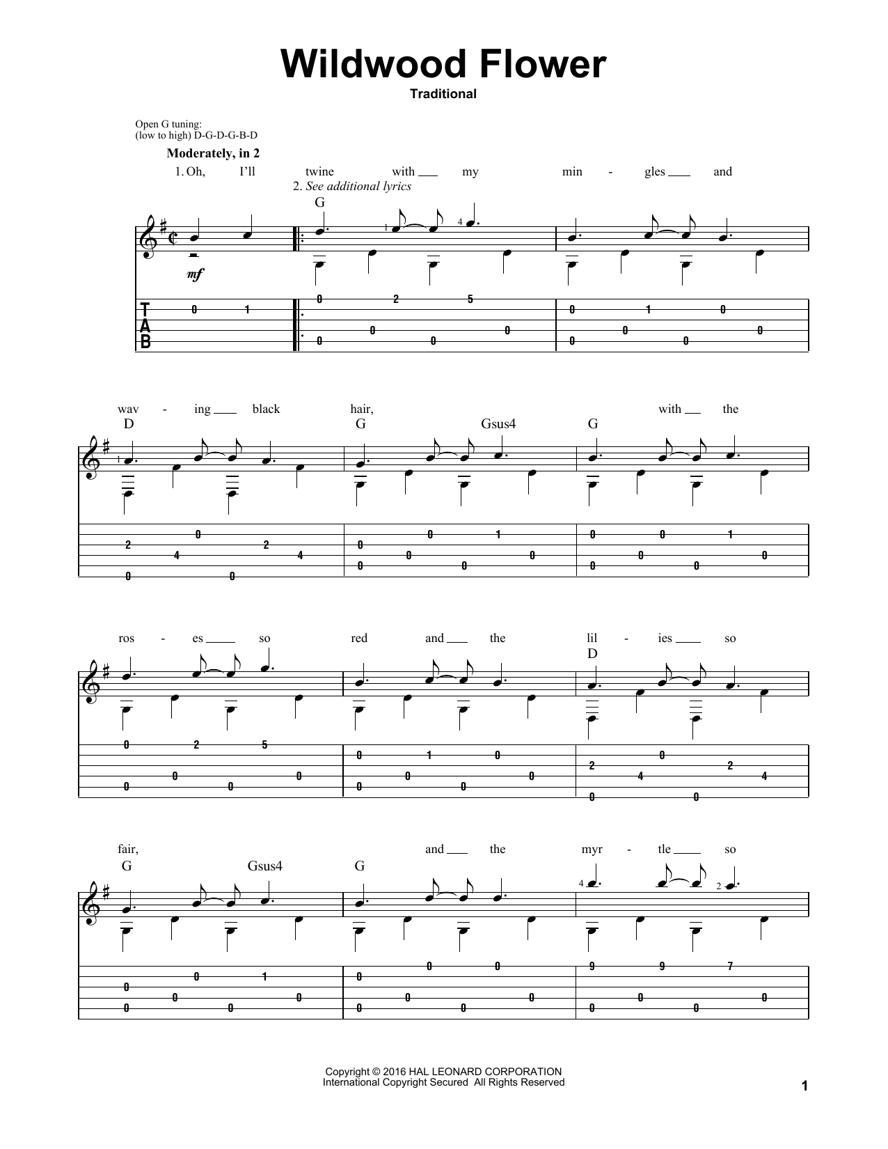 Traditional Wildwood Flower (arr. Mark Phillips) Sheet Music