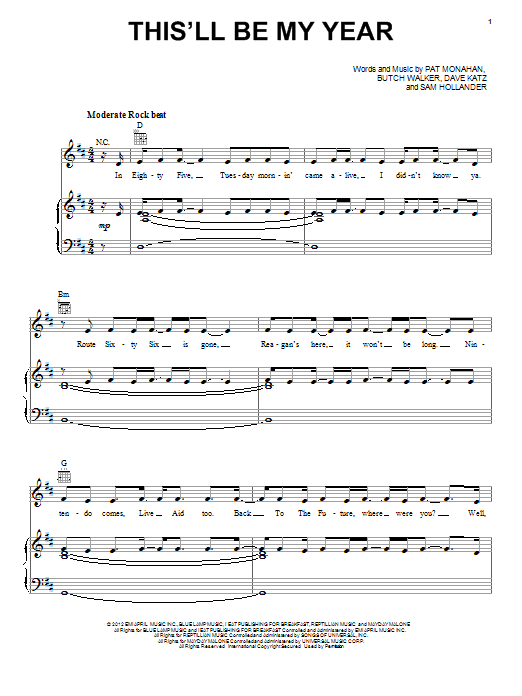 Train This'll Be My Year Sheet Music