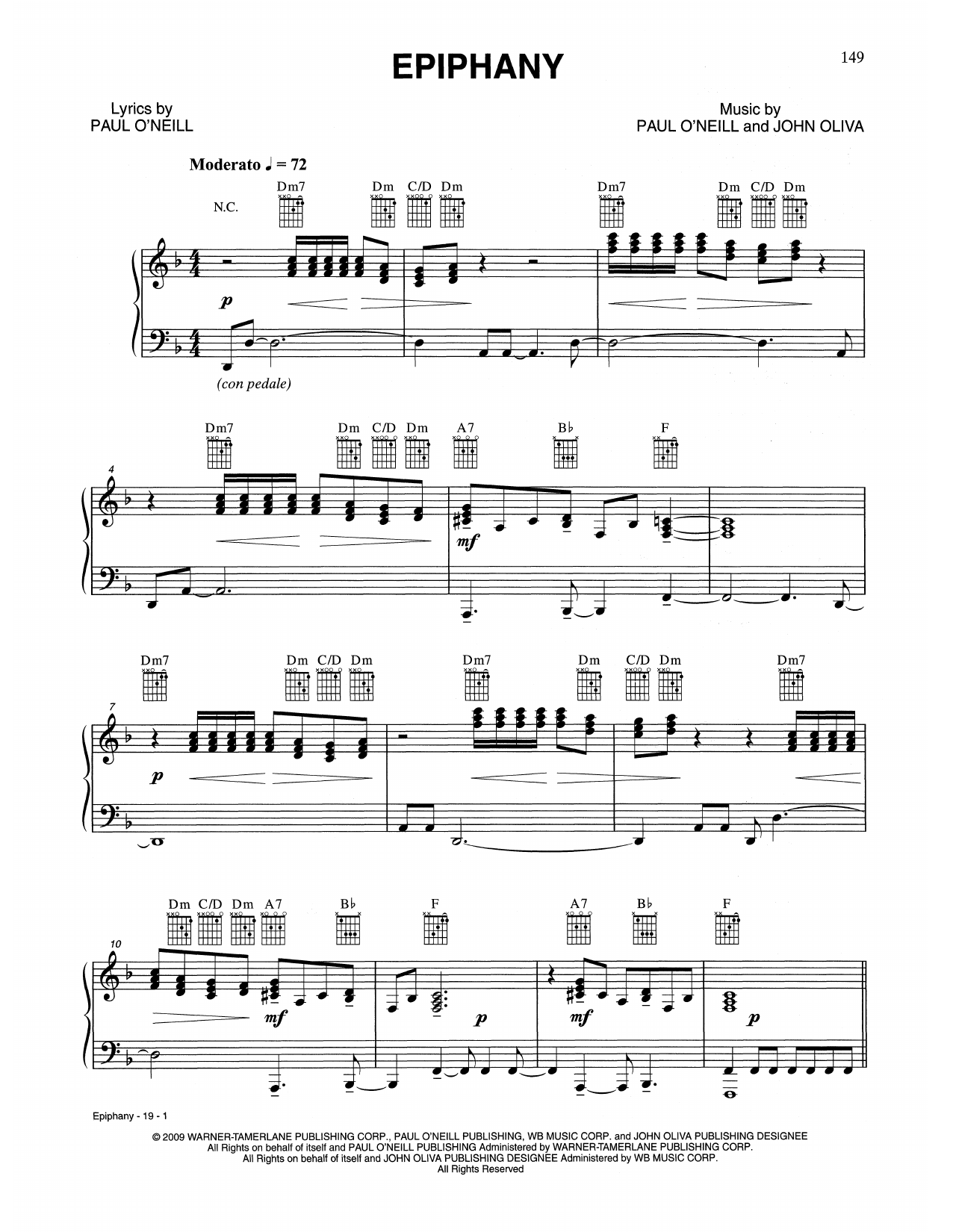 Trans-Siberian Orchestra Epiphany Sheet Music