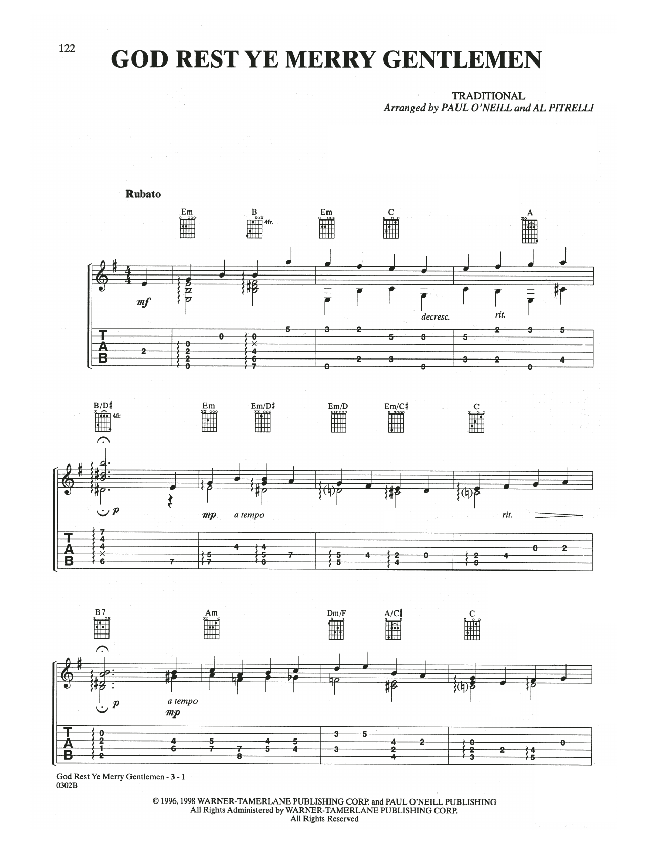 Trans-Siberian Orchestra God Rest Ye Merry Gentlemen Sheet Music
